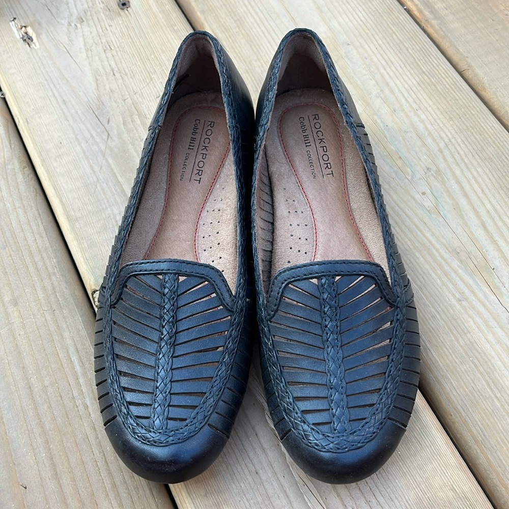 Leather Rockport Cobb Hill Collection black loafers